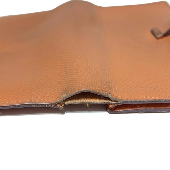 Auth HERMES Bearn Souffle - Orange Veau Epsom Square O Long Wallet - Picture 2 of 6